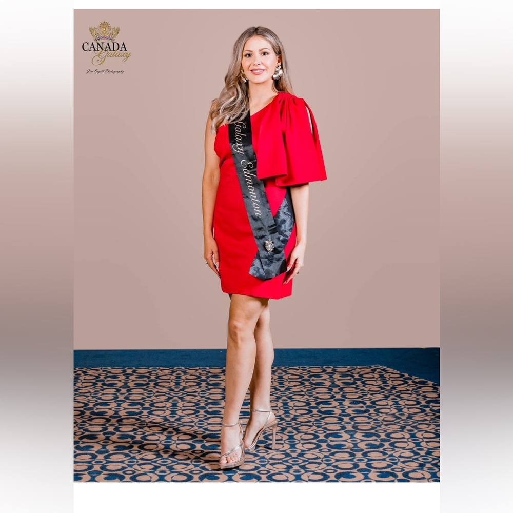 Red One-Shoulder Pageant Dress - Picture 2 of 4